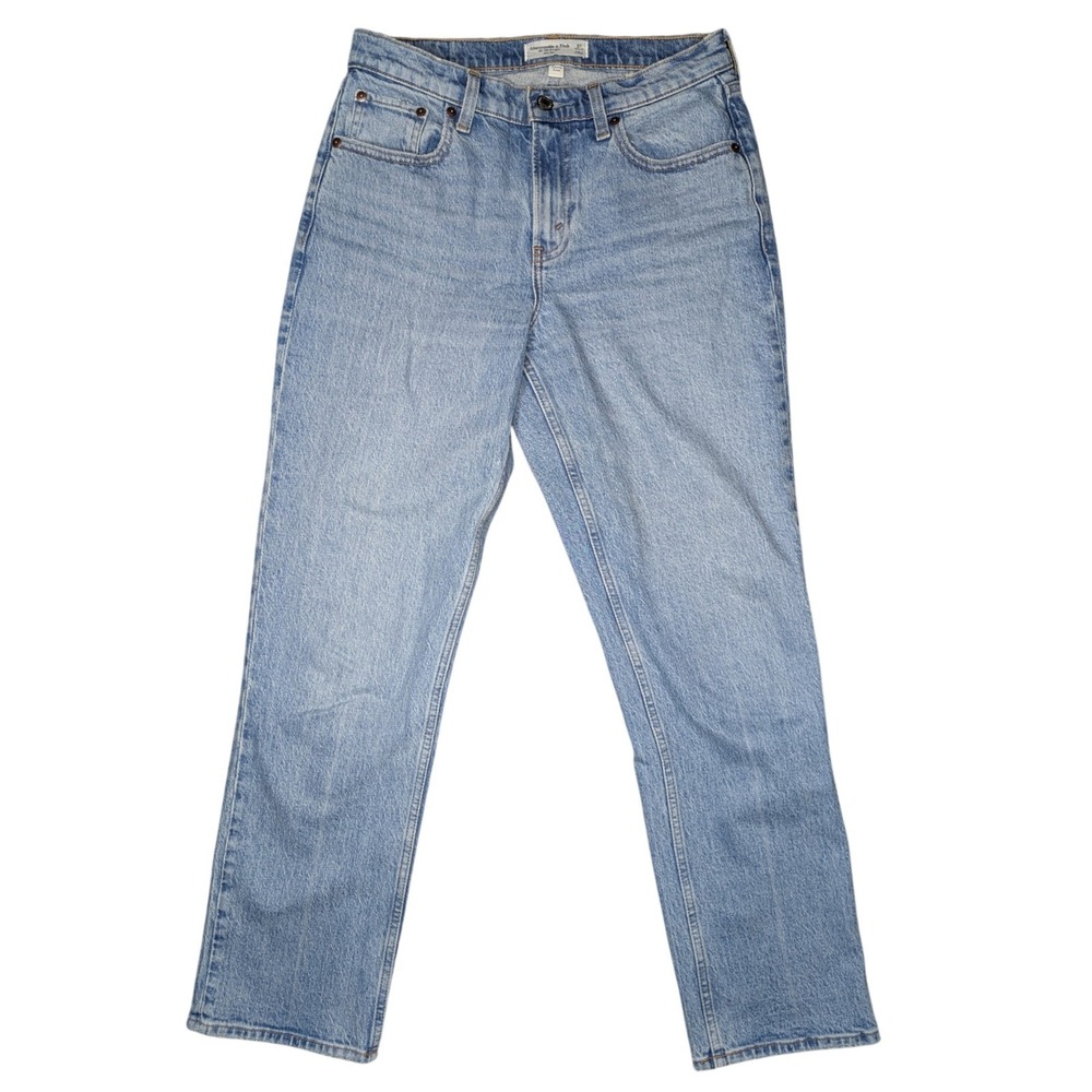 Abercrombie & Fitch 27 Reg 90s Straight Mid Rise Light Wash Cotton Denim Jeans